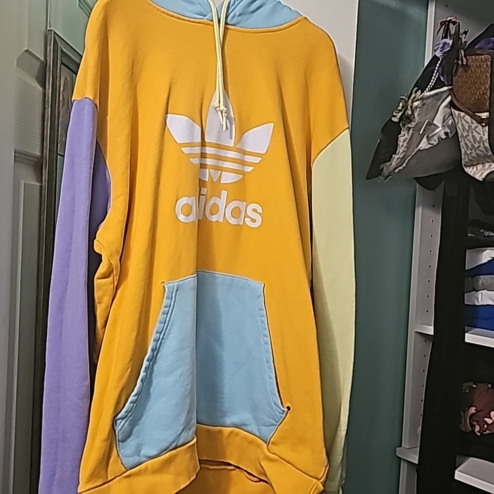 Womens' Adidas color block hoodie.